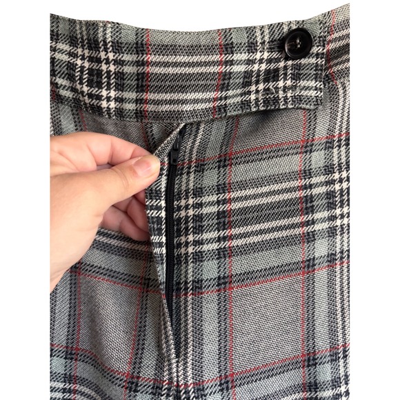 WHISTLES Plaid Wide‎ Leg Pants Women's Size 10 Gray Red Black Tailored Trousers - Picture 4 of 8